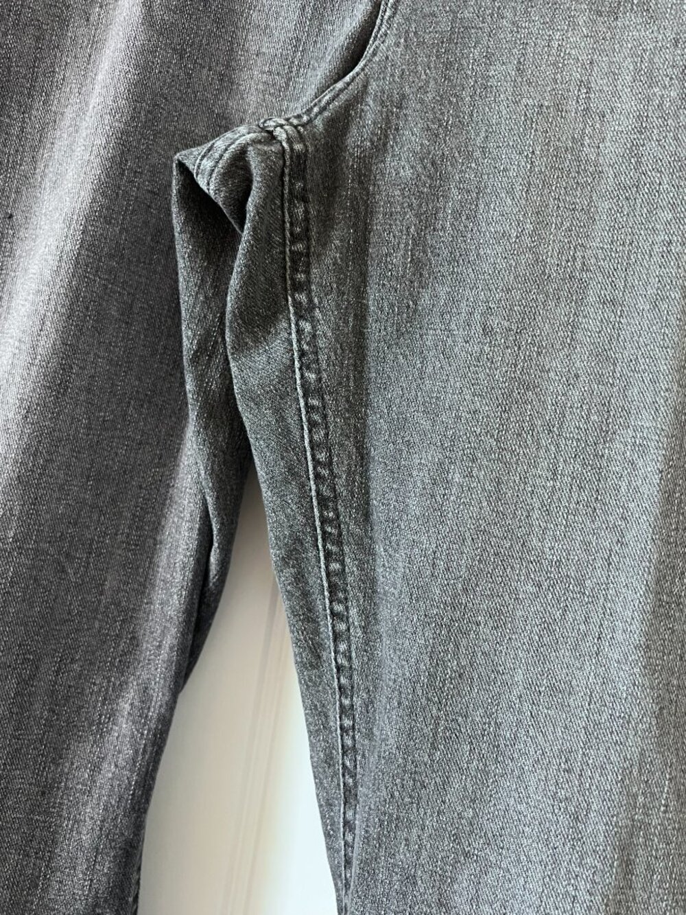 Lee Legendary High Rise Flare Jeans Gray Distressed Wash Stretch 18W Long BOHO - Picture 8 of 14